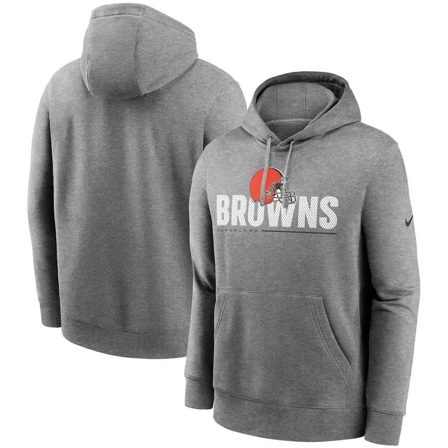 Cleveland Browns Football Heathered Charcoal Team Impact Club Pullover Hoodie - Man