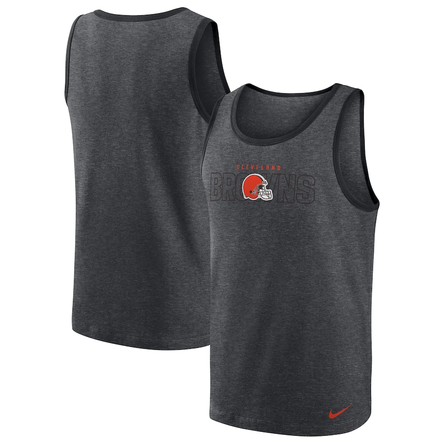 Cleveland Browns Football Heathered Charcoal Tri-Blend Tank Top - Man Cleveland Browns Football Heathered Charcoal Tri-Blend Tank Top - Man
