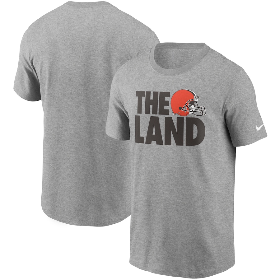 Cleveland Browns Football Heathered Gray Hometown Collection The Land T-Shirt - Man