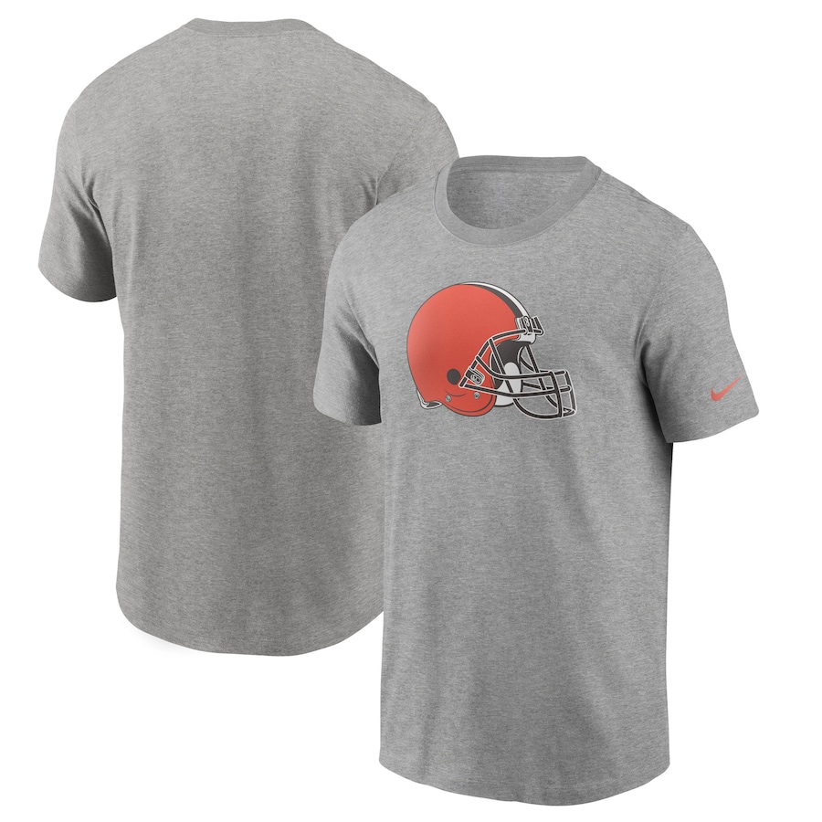 Cleveland Browns Football Heathered Gray Primary Logo T-Shirt - Man