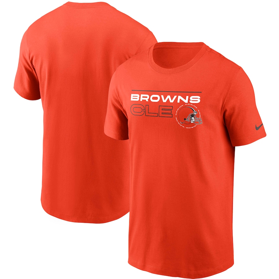 Cleveland Browns Football Orange Broadcast Essential T-Shirt - Man