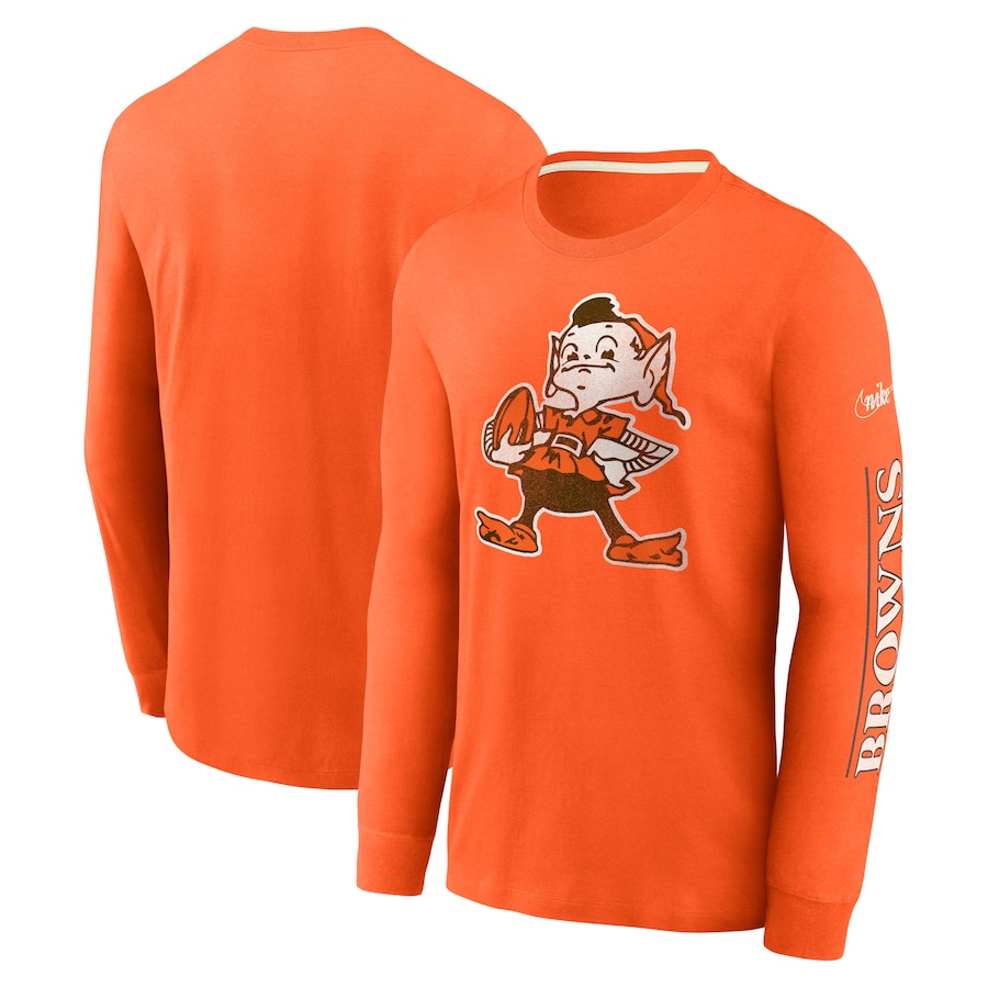 Cleveland Browns Football Orange Fashion Tri-Blend Long Sleeve T-Shirt - Man Cleveland Browns Football Orange Fashion Tri-Blend Long Sleeve T-Shirt - Man