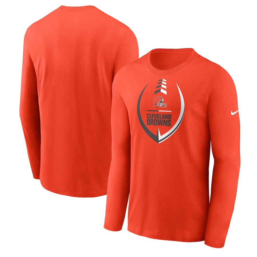 Cleveland Browns Football Orange Icon Legend Long Sleeve T-Shirt - Man