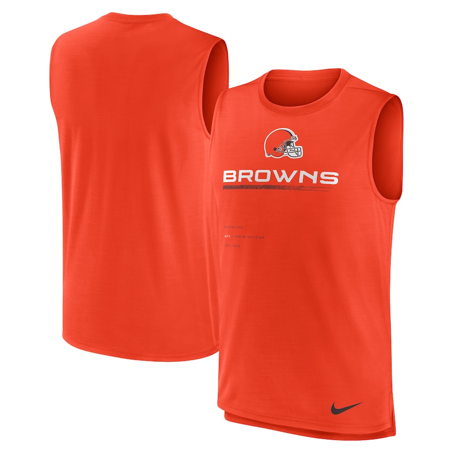 Cleveland Browns Football Orange Muscle Trainer Tank Top - Man Cleveland Browns Football Orange Muscle Trainer Tank Top - Man