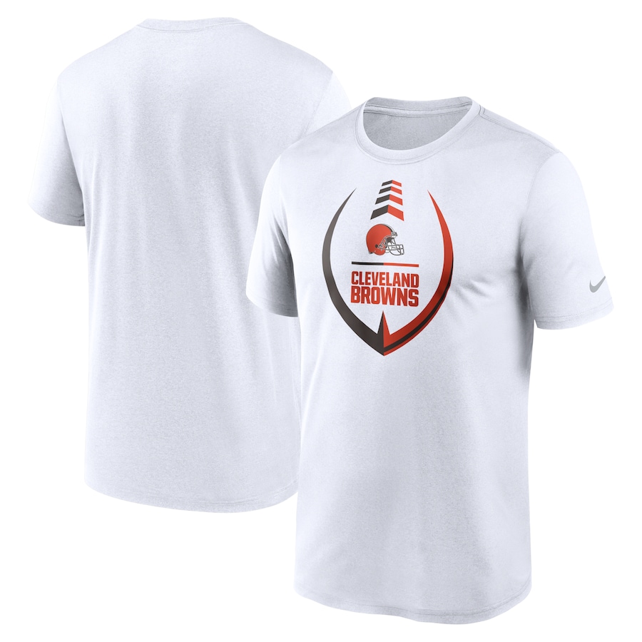 Cleveland Browns Football White Icon Legend Performance T-Shirt - Man