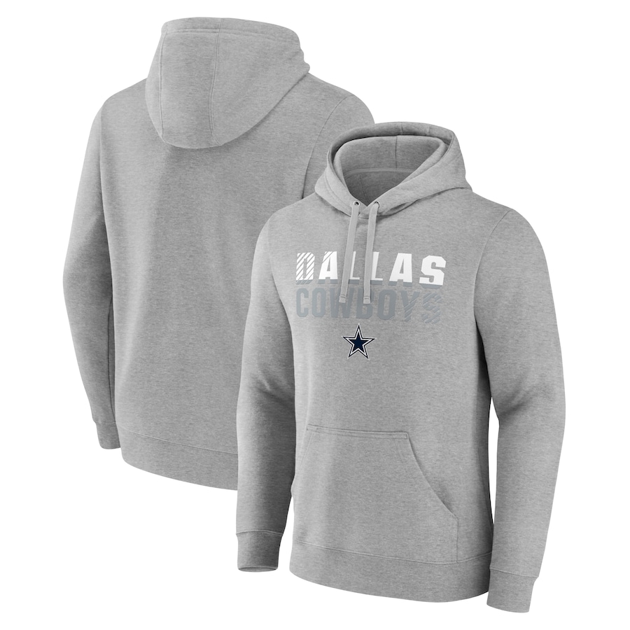 Dallas Cowboys Heathered Gray Fade Out Pullover Hoodie - Man