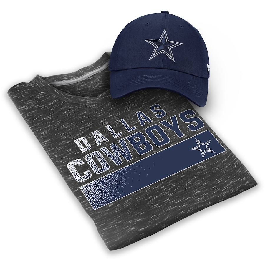 Dallas Cowboys Heathered Gray/Navy T-Shirt & Adjustable Hat Set - Man Dallas Cowboys Heathered Gray/Navy T-Shirt & Adjustable Hat Set - Man