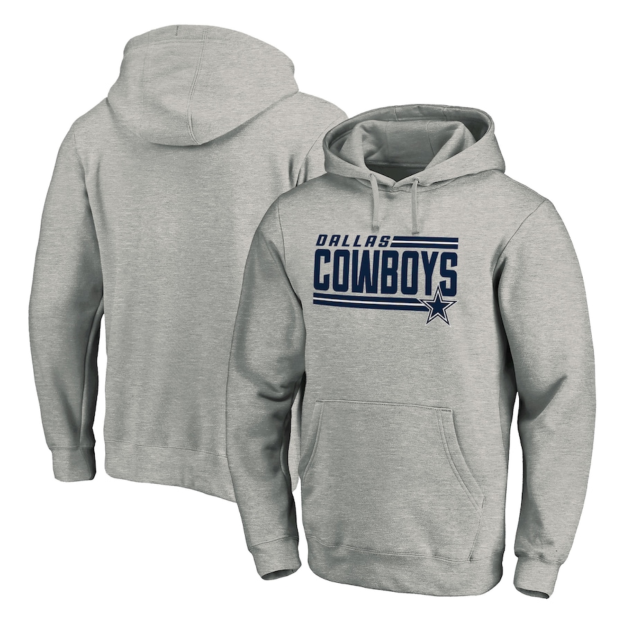 Dallas Cowboys Heathered Gray Onside Stripe Pullover Hoodie - Man