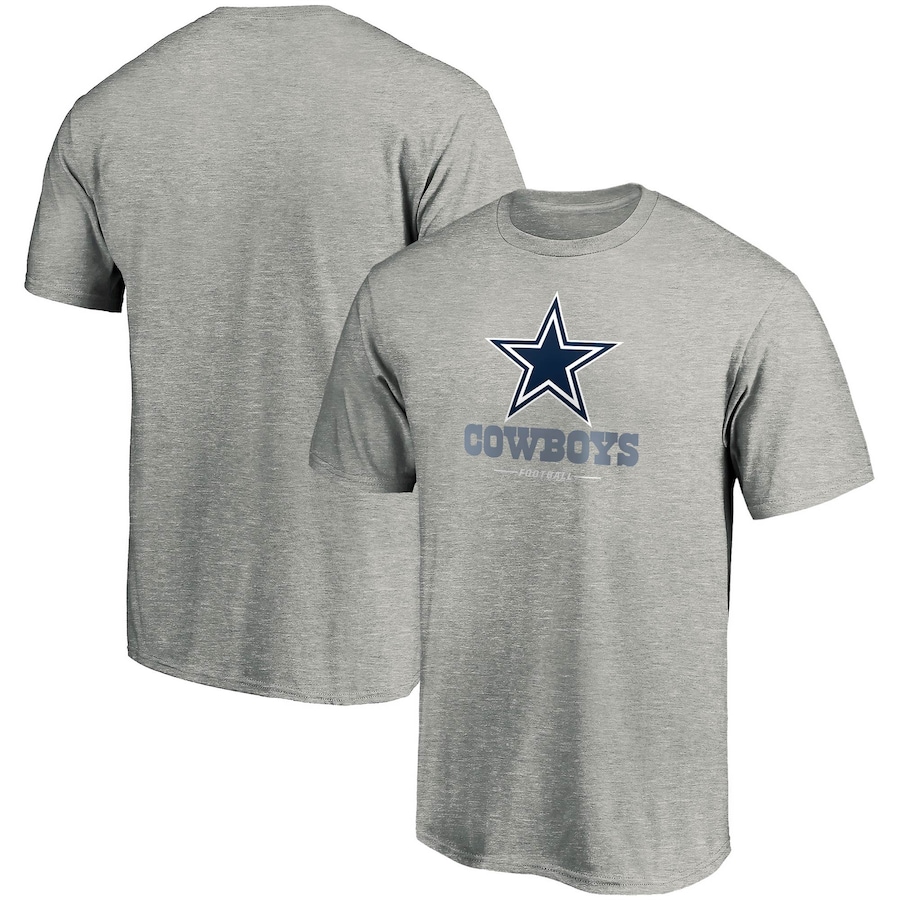 Dallas Cowboys Heathered Gray Team Lockup Logo T-Shirt - Man