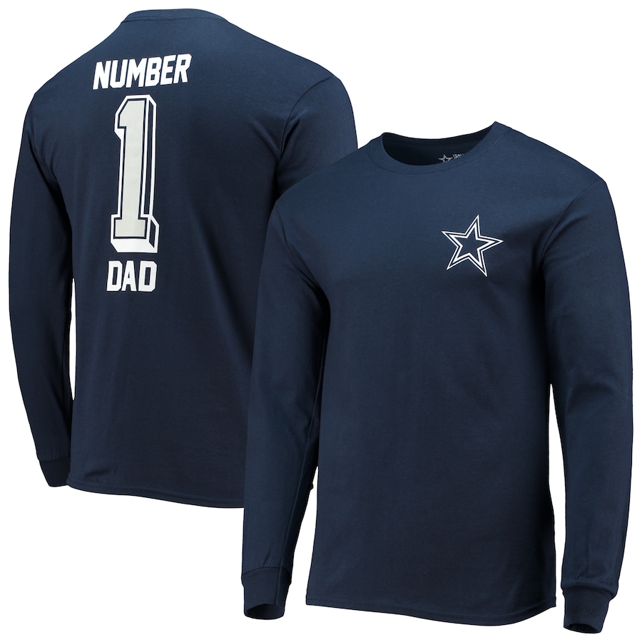 Dallas Cowboys Navy #1 Dad Long Sleeve T-Shirt - Man
