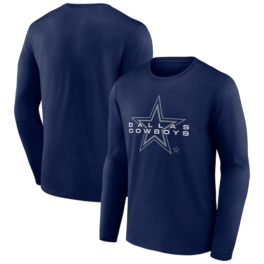 Dallas Cowboys Navy Advance to Victory Long Sleeve T-Shirt - Man Dallas Cowboys Navy Advance to Victory Long Sleeve T-Shirt - Man