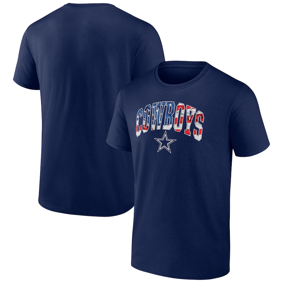 Dallas Cowboys Navy Banner Wave Logo T-Shirt - Man Dallas Cowboys Navy Banner Wave Logo T-Shirt - Man