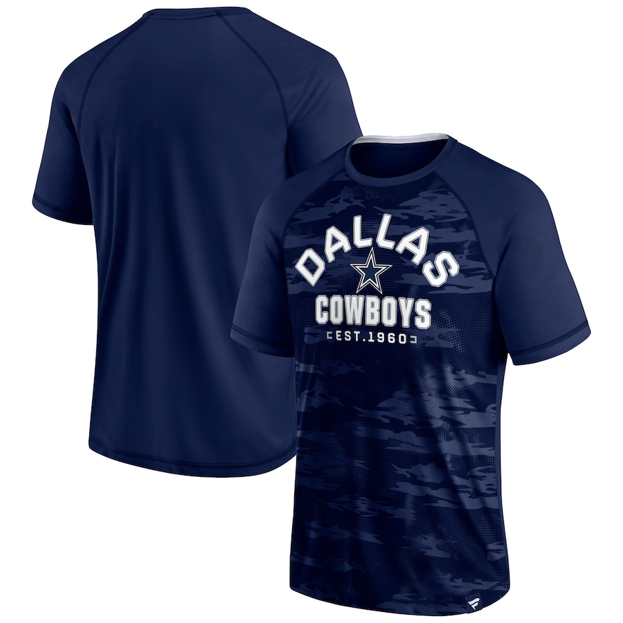 Dallas Cowboys Navy Hail Mary Raglan T-Shirt - Man Dallas Cowboys Navy Hail Mary Raglan T-Shirt - Man
