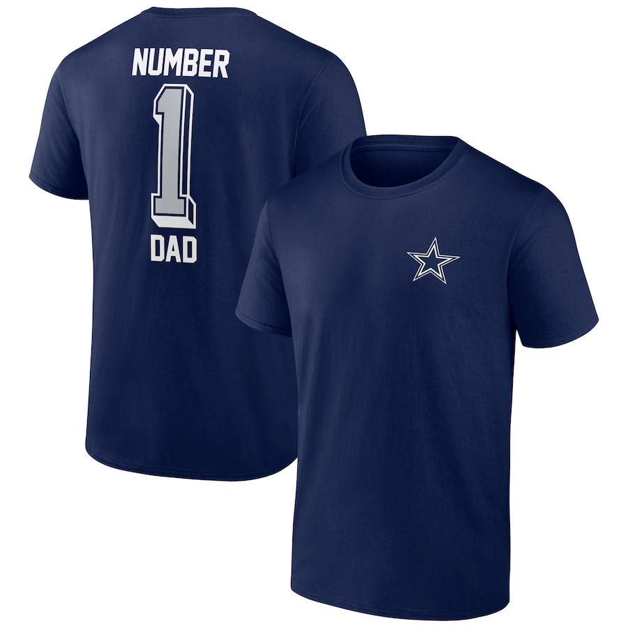 Dallas Cowboys Navy Number One Dad T-Shirt - Man