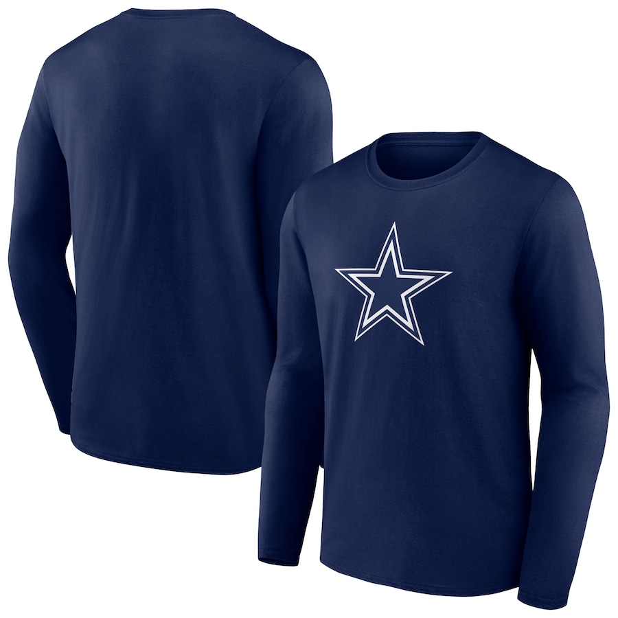 Dallas Cowboys Navy Primary Logo Long T-Shirt - Man