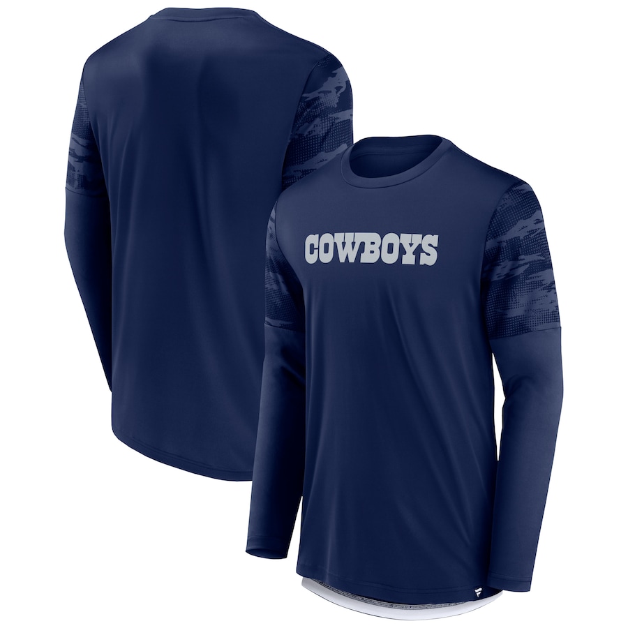Dallas Cowboys Navy Square Off Long Sleeve T-Shirt - Man Dallas Cowboys Navy Square Off Long Sleeve T-Shirt - Man