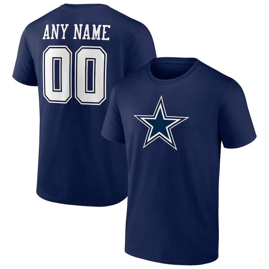 Dallas Cowboys Navy Team Authentic Personalized Name & Number T-Shirt - Man Dallas Cowboys Navy Team Authentic Personalized Name & Number T-Shirt - Man