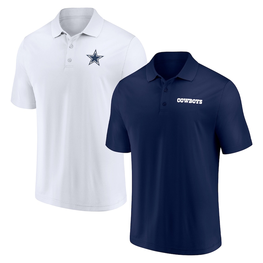 Dallas Cowboys Navy/White Solid Two-Pack Polo Set - Man Dallas Cowboys Navy/White Solid Two-Pack Polo Set - Man