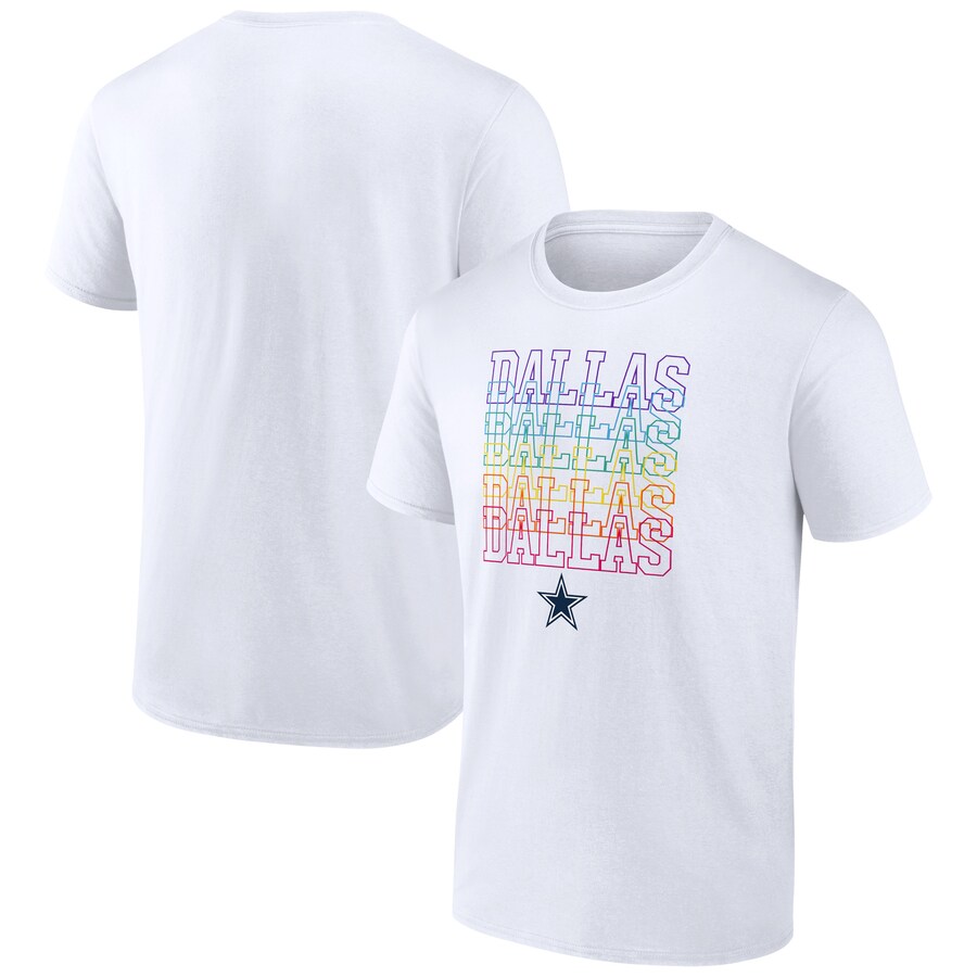 Dallas Cowboys White City Pride Logo T-Shirt - Man