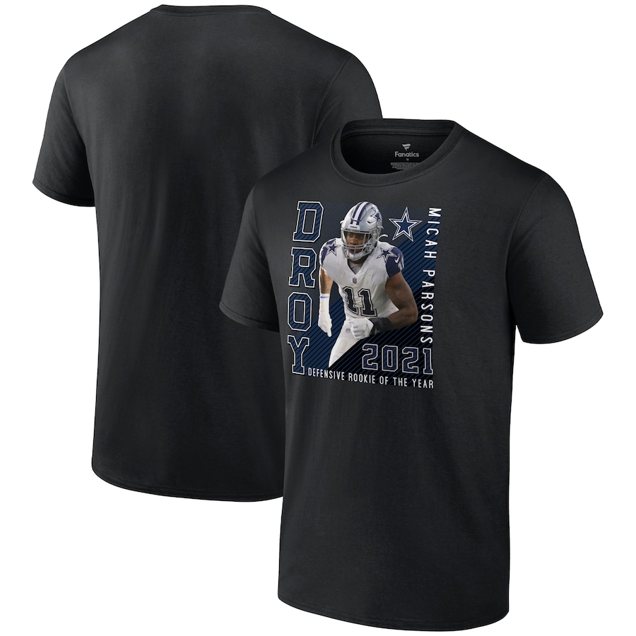 Dallas Cowboys Micah Parsons Black 2021 NFL Defensive Rookie of the Year T-Shirt - Man