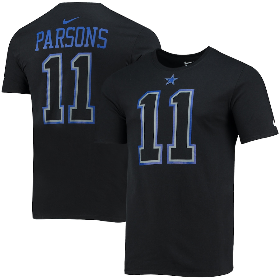 Dallas Cowboys Micah Parsons Football Black Name & Number T-Shirt - Man