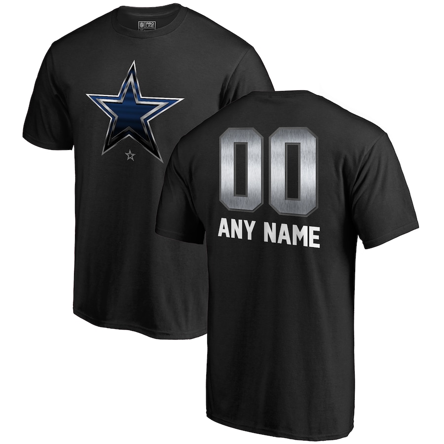 Dallas Cowboys NFL Pro Line by Black Personalized Midnight Mascot T-Shirt - Man