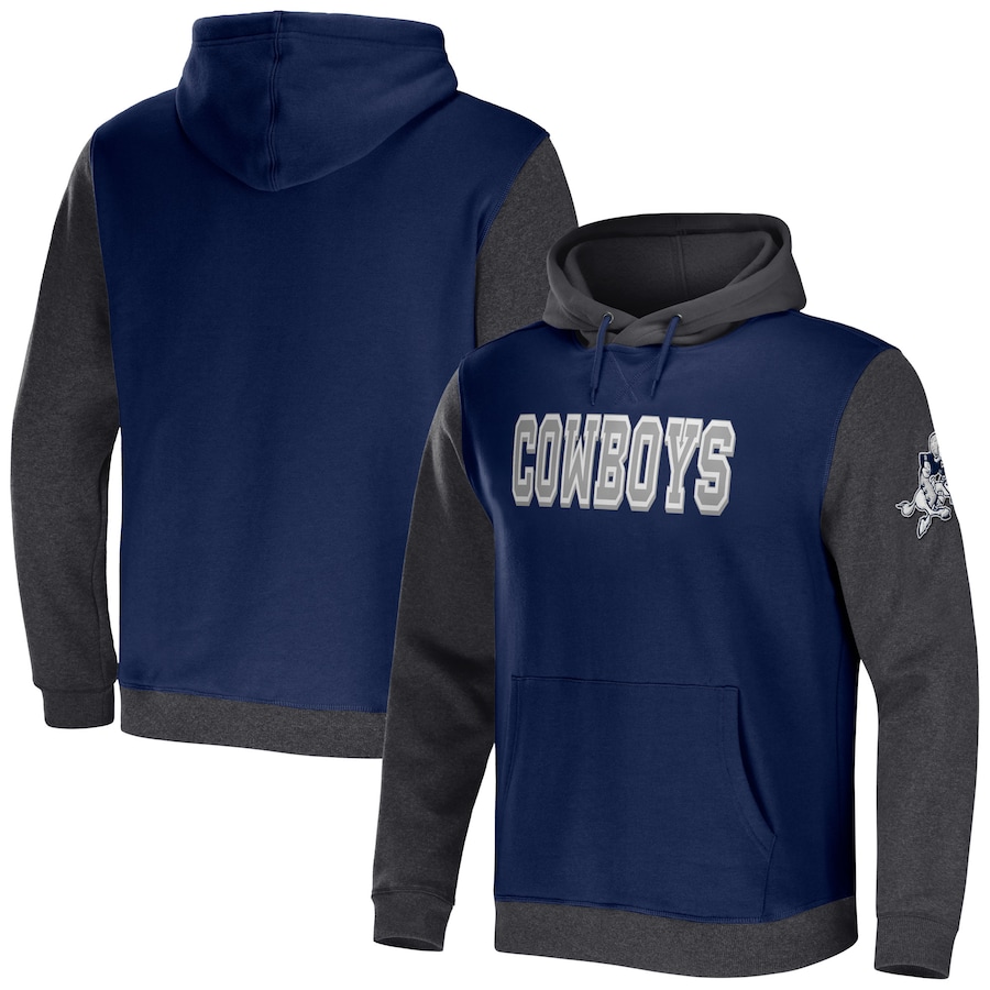 Dallas Cowboys NFL x Darius Rucker Collection by USASportsStoreNavy/Charcoal Colorblock Pullover Hoodie - Man