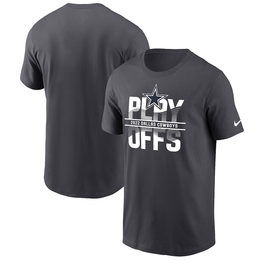 Dallas Cowboys Football Anthracite 2022 NFL Playoffs Iconic T-Shirt - Man