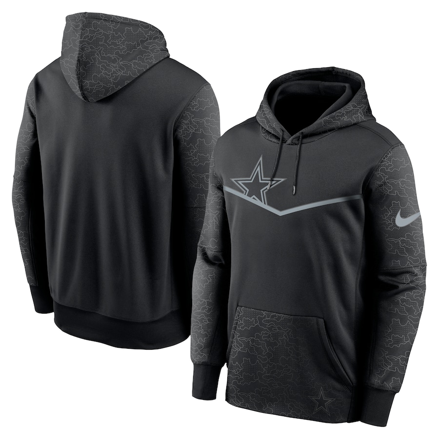 Dallas Cowboys Football Black RFLCTV Chevron Pullover Hoodie - Man