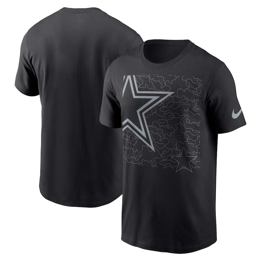 Dallas Cowboys Football Black RFLCTV T-Shirt - Man Dallas Cowboys Football Black RFLCTV T-Shirt - Man