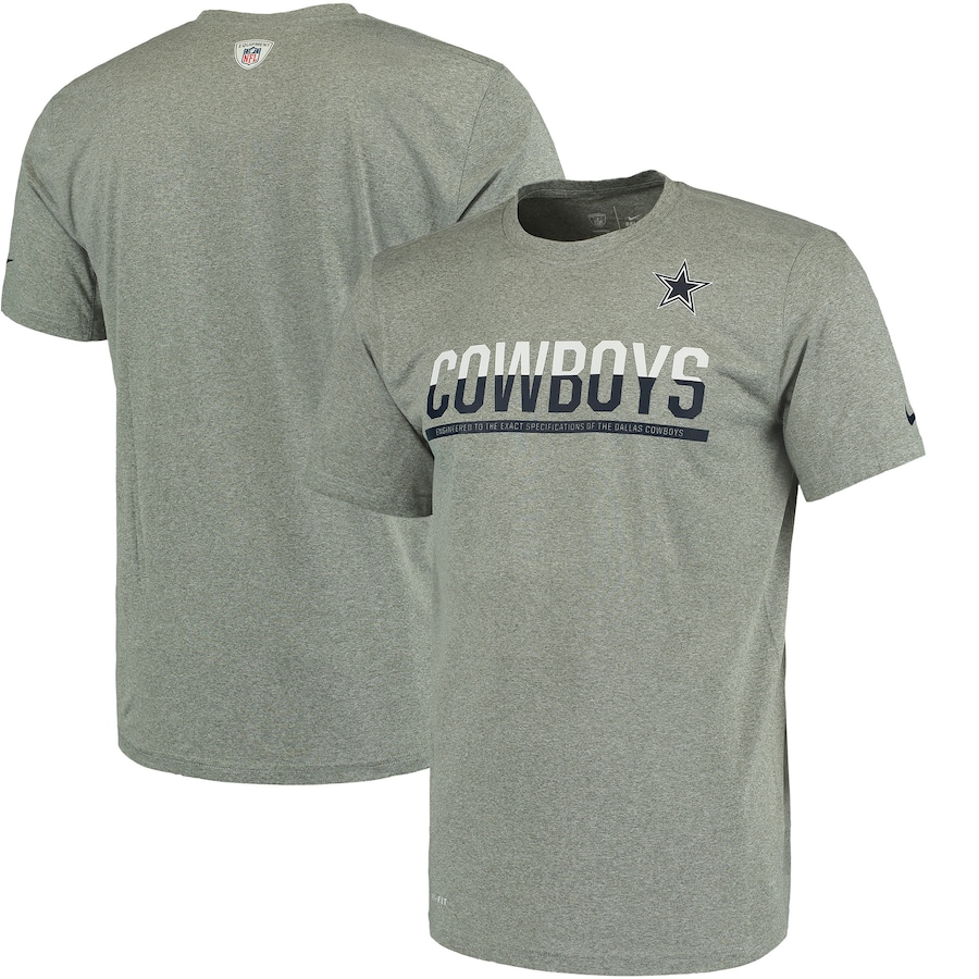 Dallas Cowboys Football Gray Legend Team Practice Performance T-Shirt - Man Dallas Cowboys Football Gray Legend Team Practice Performance T-Shirt - Man