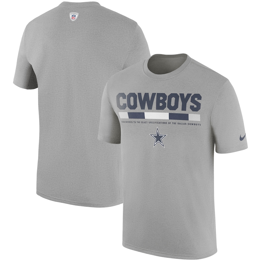 Dallas Cowboys Football Heather Gray Sideline Legend Staff Performance T-Shirt - Man Dallas Cowboys Football Heather Gray Sideline Legend Staff Performance T-Shirt - Man