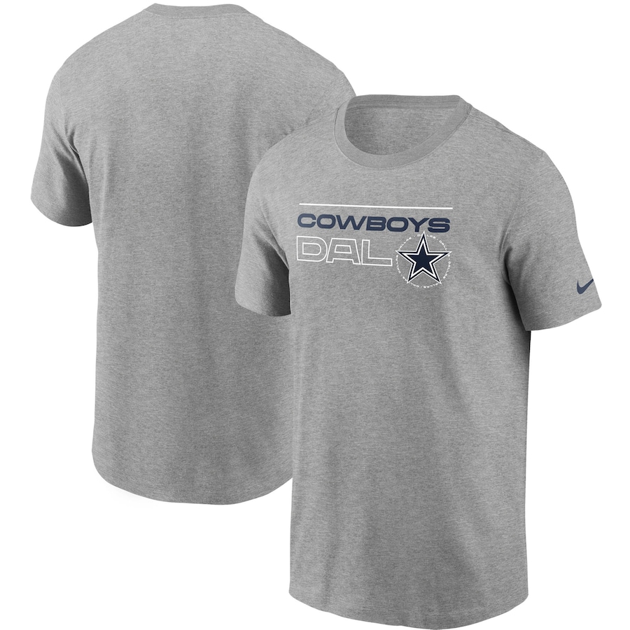 Dallas Cowboys Football Heathered Charcoal Broadcast Essential T-Shirt - Man Dallas Cowboys Football Heathered Charcoal Broadcast Essential T-Shirt - Man