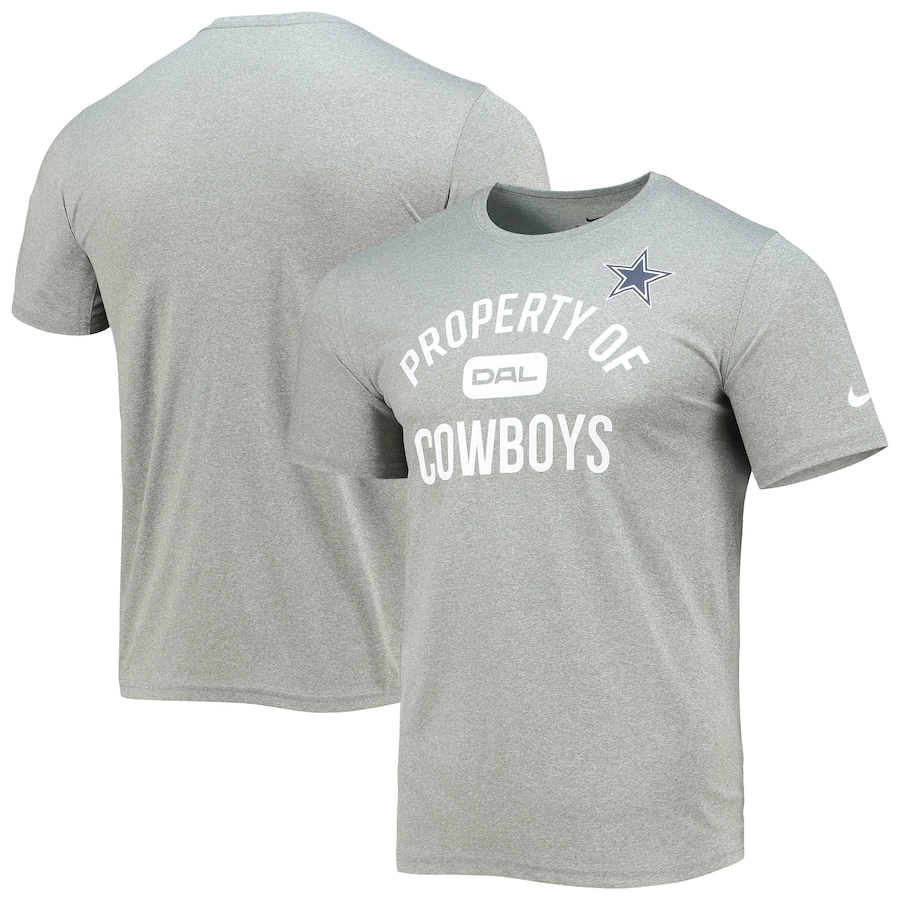 Dallas Cowboys Football Heathered Charcoal Property Of Legend Performance T-Shirt - Man Dallas Cowboys Football Heathered Charcoal Property Of Legend Performance T-Shirt - Man