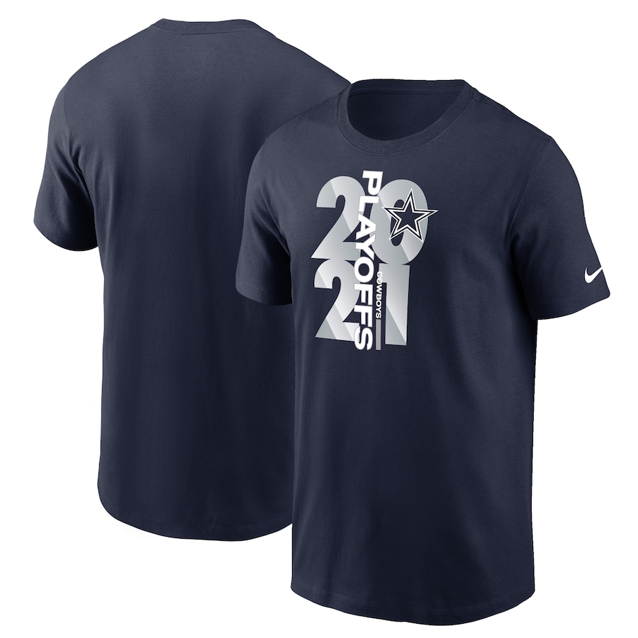 Dallas Cowboys Football Navy 2021 NFL Playoffs Bound T-Shirt - Man Dallas Cowboys Football Navy 2021 NFL Playoffs Bound T-Shirt - Man