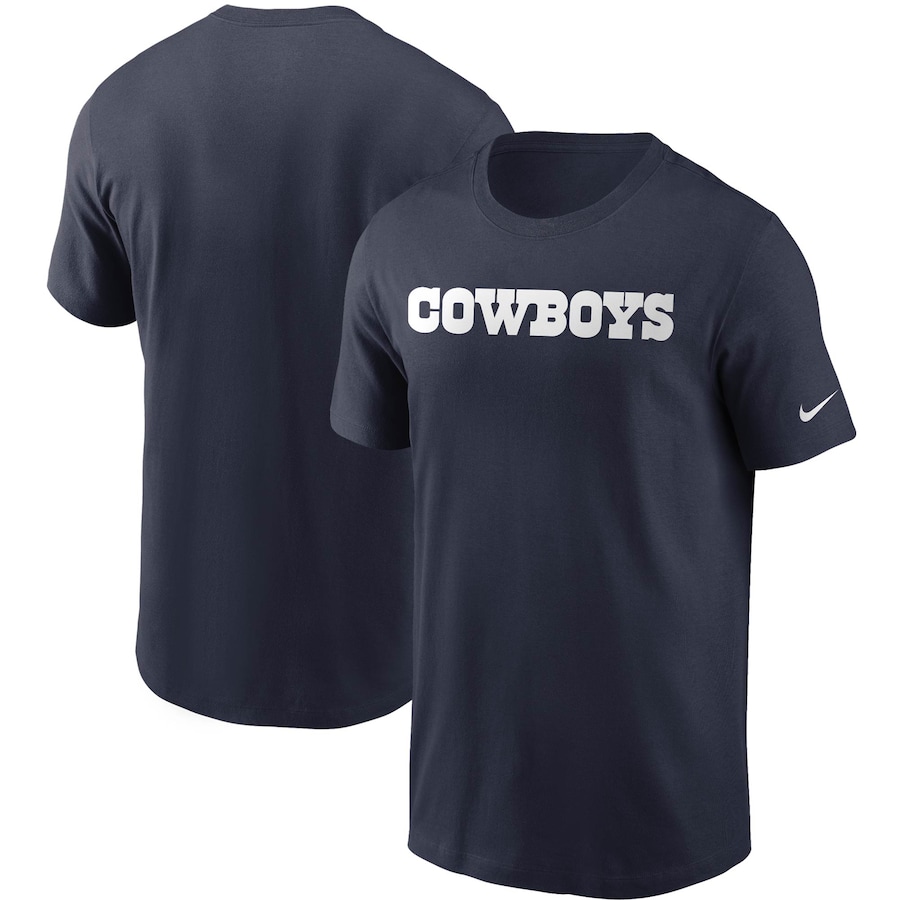 Dallas Cowboys Football Navy Fan Gear Wordmark T-Shirt - Man