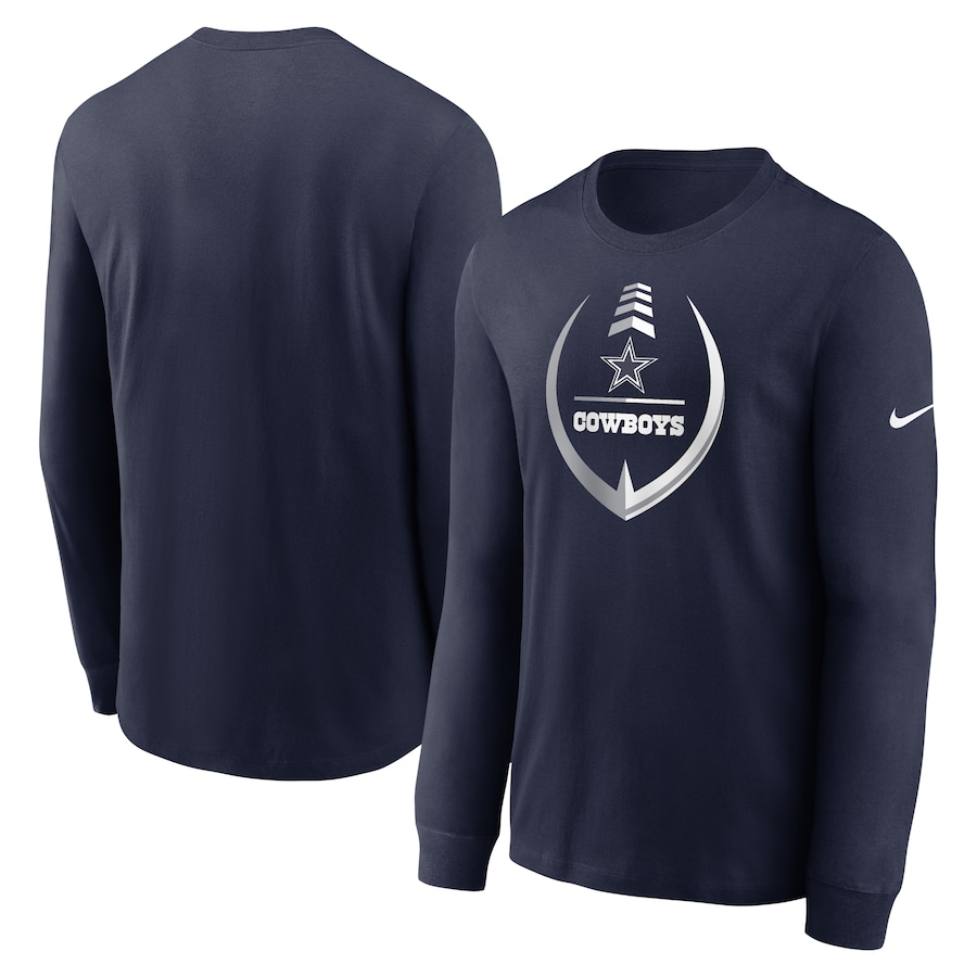Dallas Cowboys Football Navy Icon Legend Long Sleeve T-Shirt - Man