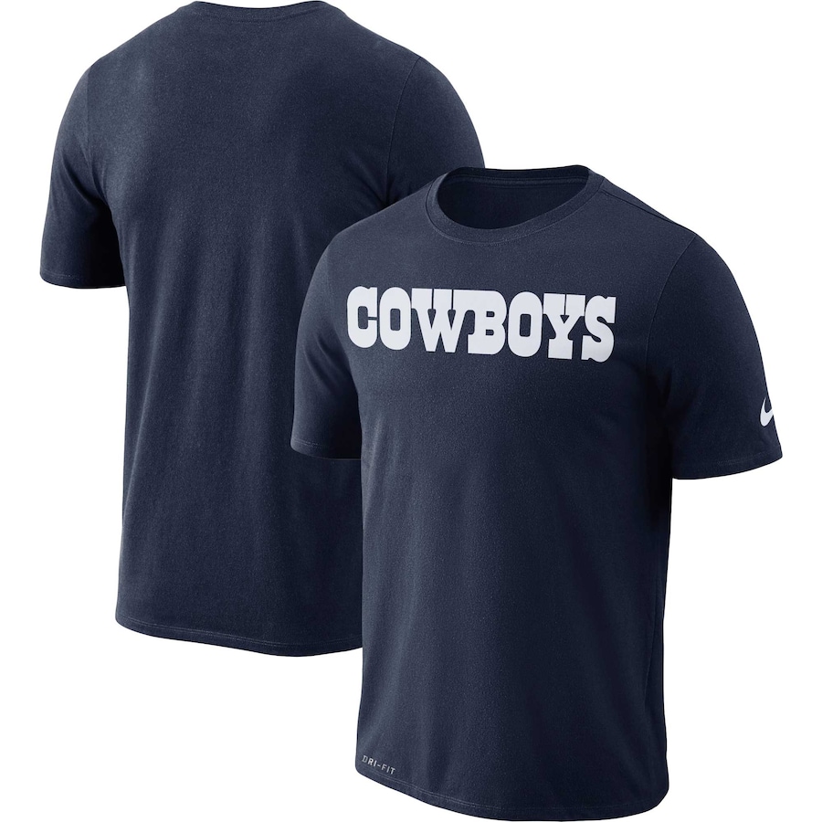 Dallas Cowboys Football Navy Performance Essential Wordmark T-Shirt - Man Dallas Cowboys Football Navy Performance Essential Wordmark T-Shirt - Man