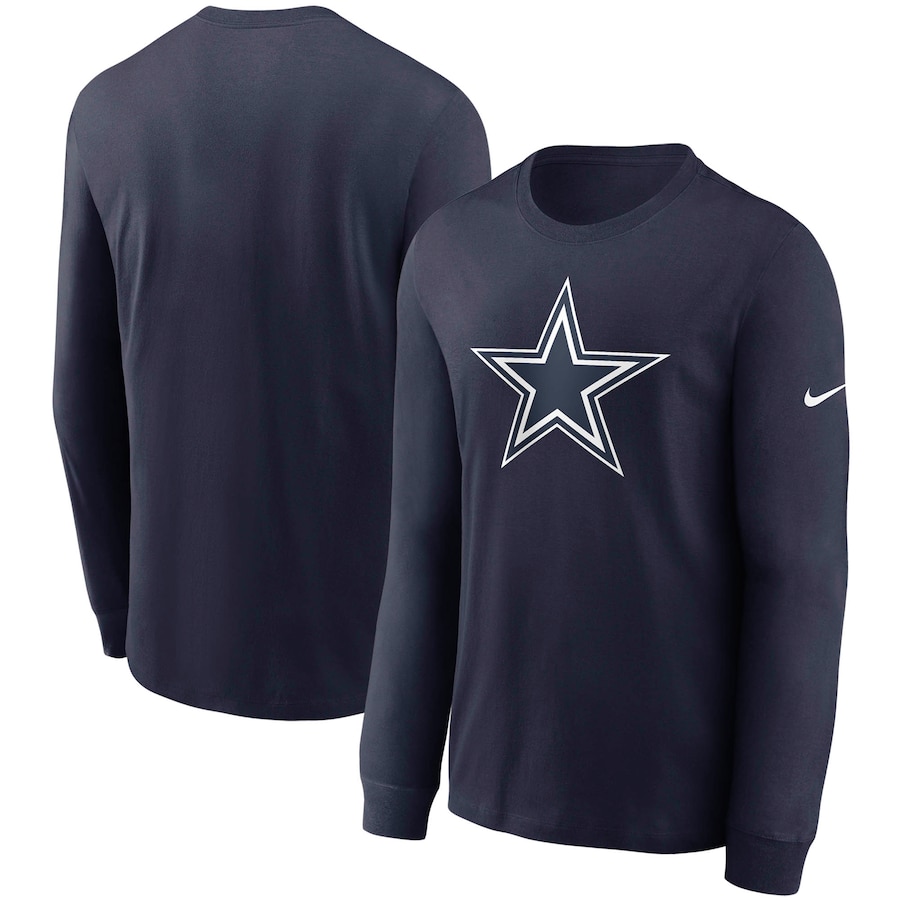 Dallas Cowboys Football Navy Primary Logo Long Sleeve T-Shirt - Man