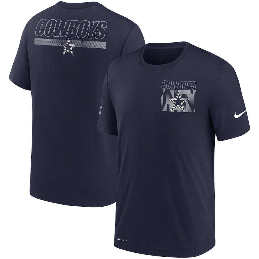 Dallas Cowboys Football Navy Sideline Facility Playbook Performance T-Shirt - Man
