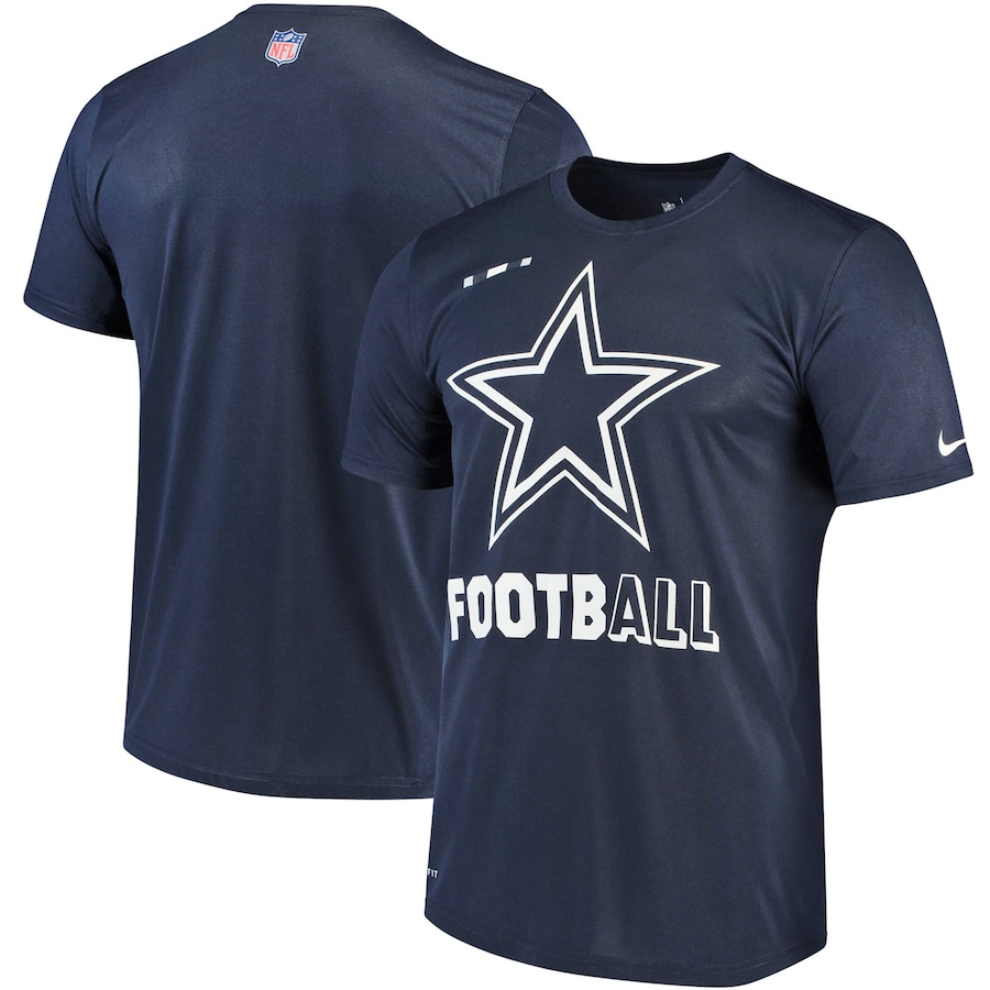 Dallas Cowboys Football Navy Sideline Legend Football Performance T-Shirt - Man