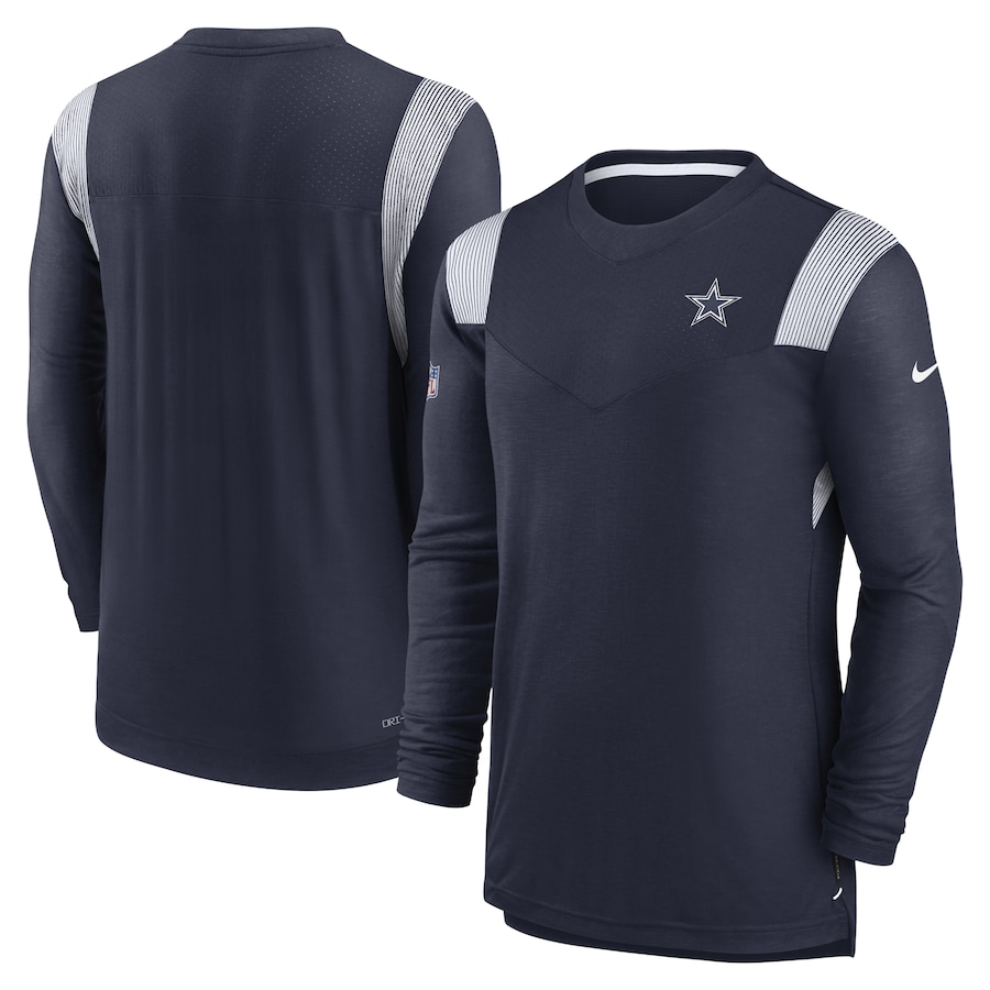 Dallas Cowboys Football Navy Sideline Tonal Logo Performance Player Long Sleeve T-Shirt - Man Dallas Cowboys Football Navy Sideline Tonal Logo Performance Player Long Sleeve T-Shirt - Man