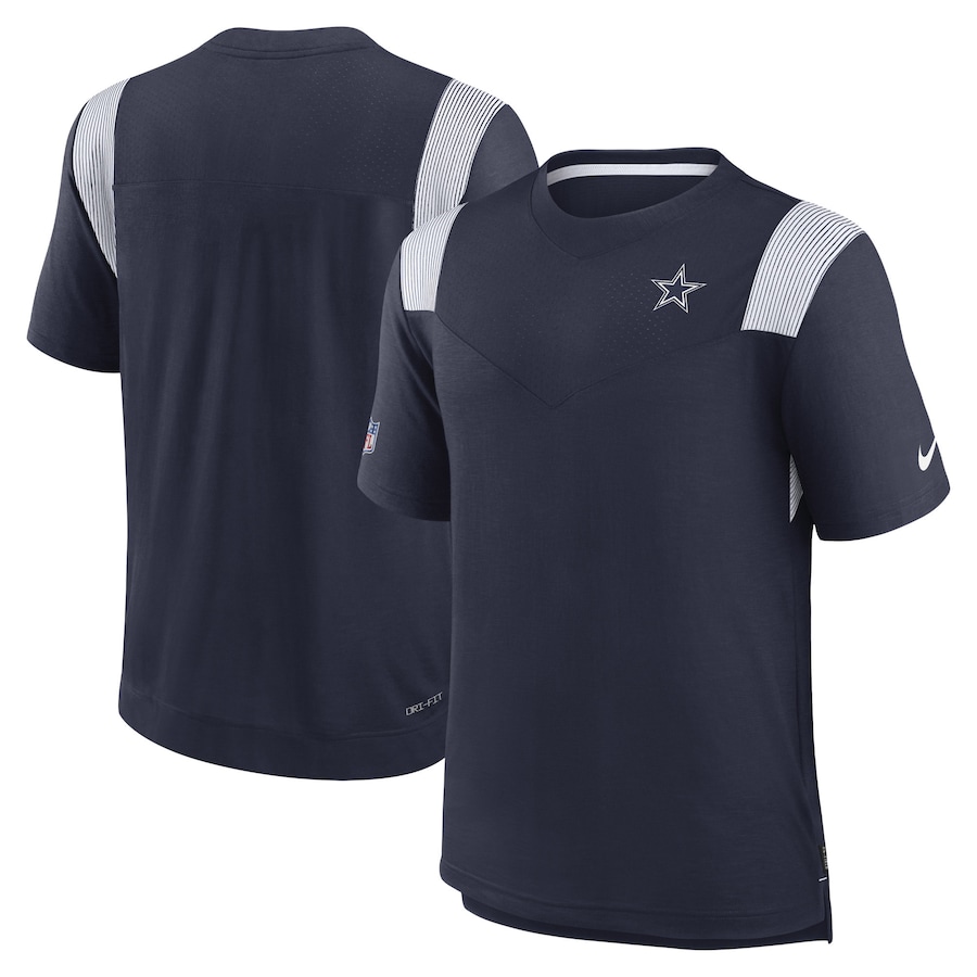 Dallas Cowboys Football Navy Sideline Tonal Logo Performance Player T-Shirt - Man Dallas Cowboys Football Navy Sideline Tonal Logo Performance Player T-Shirt - Man