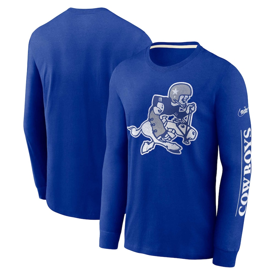 Dallas Cowboys Football Royal Fashion Tri-Blend Long Sleeve T-Shirt - Man Dallas Cowboys Football Royal Fashion Tri-Blend Long Sleeve T-Shirt - Man