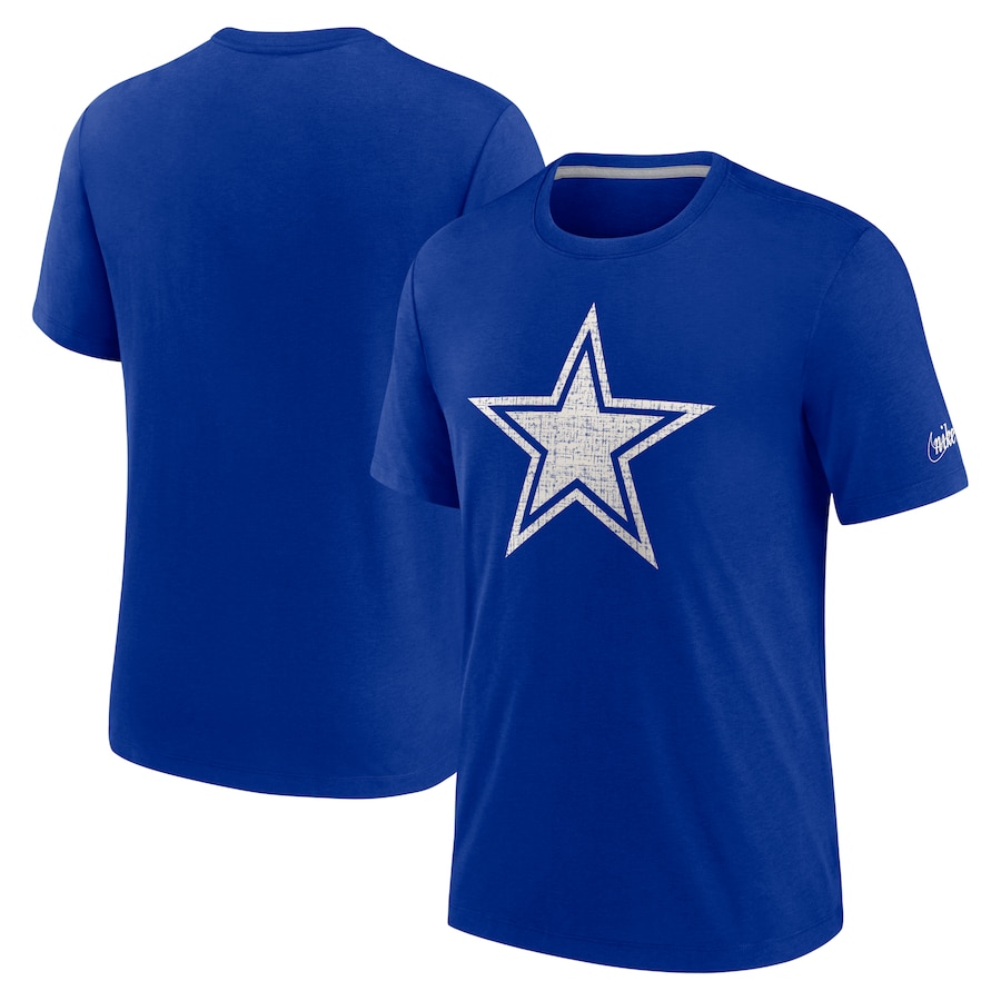 Dallas Cowboys Football Royal Playback Logo Tri-Blend T-Shirt - Man Dallas Cowboys Football Royal Playback Logo Tri-Blend T-Shirt - Man