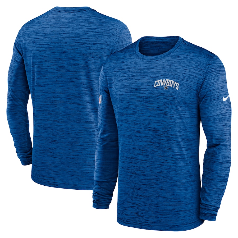 Dallas Cowboys Football Royal Sideline Velocity Athletic Stack Performance Long Sleeve T-Shirt - Man Dallas Cowboys Football Royal Sideline Velocity Athletic Stack Performance Long Sleeve T-Shirt - Man