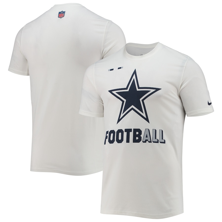 Dallas Cowboys Football White Football Legend Performance T-Shirt - Man