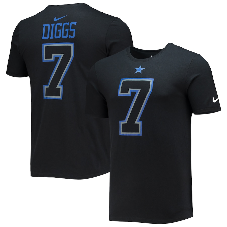 Dallas Cowboys Trevon Diggs Football Black Player Name & Number T-Shirt - Man Dallas Cowboys Trevon Diggs Football Black Player Name & Number T-Shirt - Man