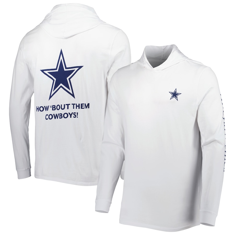 Dallas Cowboys Vineyard Vines White Local Long Sleeve Hoodie T-Shirt - Man