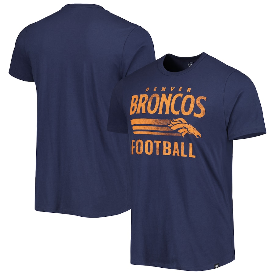 Denver Broncos '47 Navy Wordmark Rider Franklin T-Shirt - Man